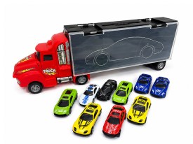 Camion transportador con 9 autitos 